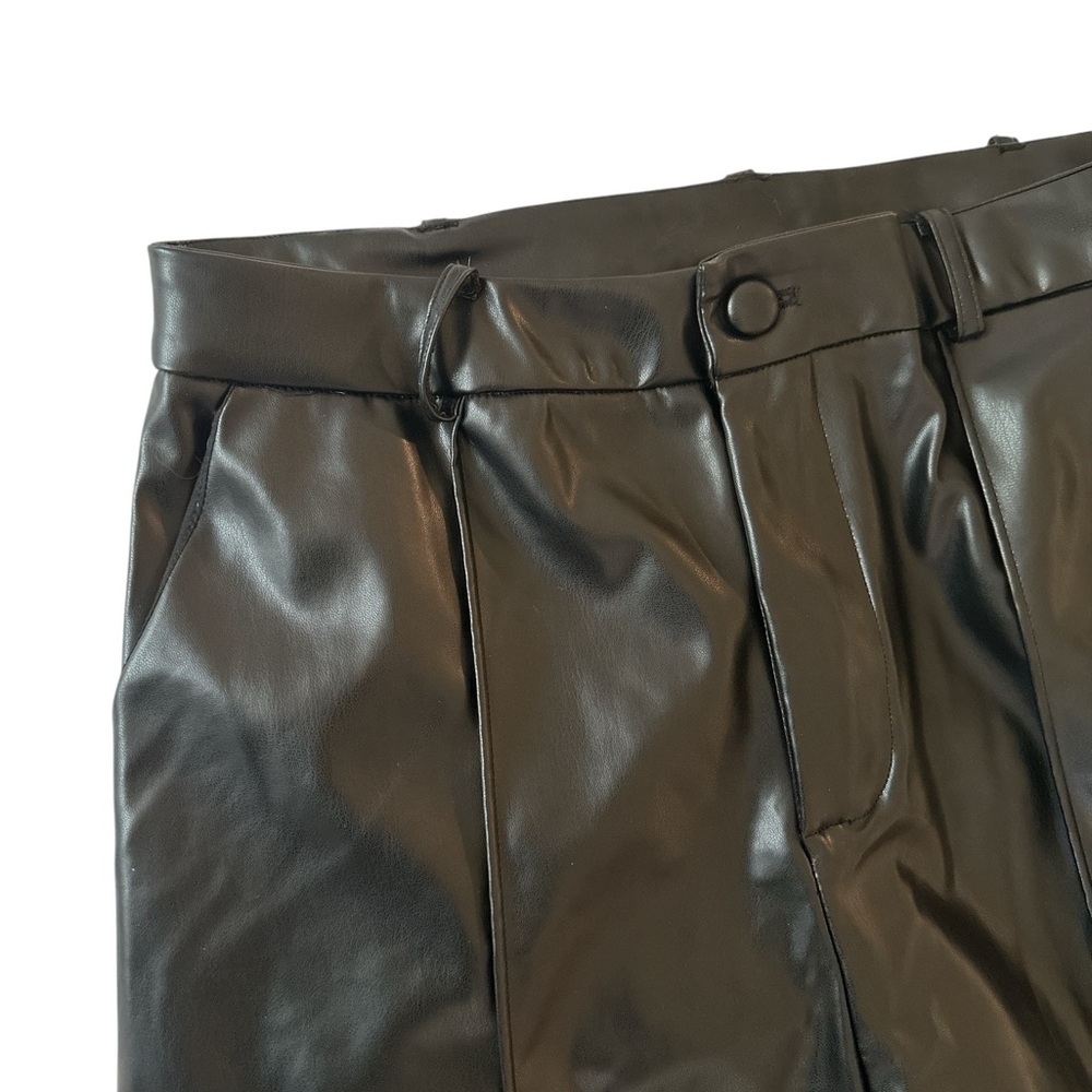 Chocolate Brown Faux Leather Pants | Size Large | NWOT - Picture 3 of 10
